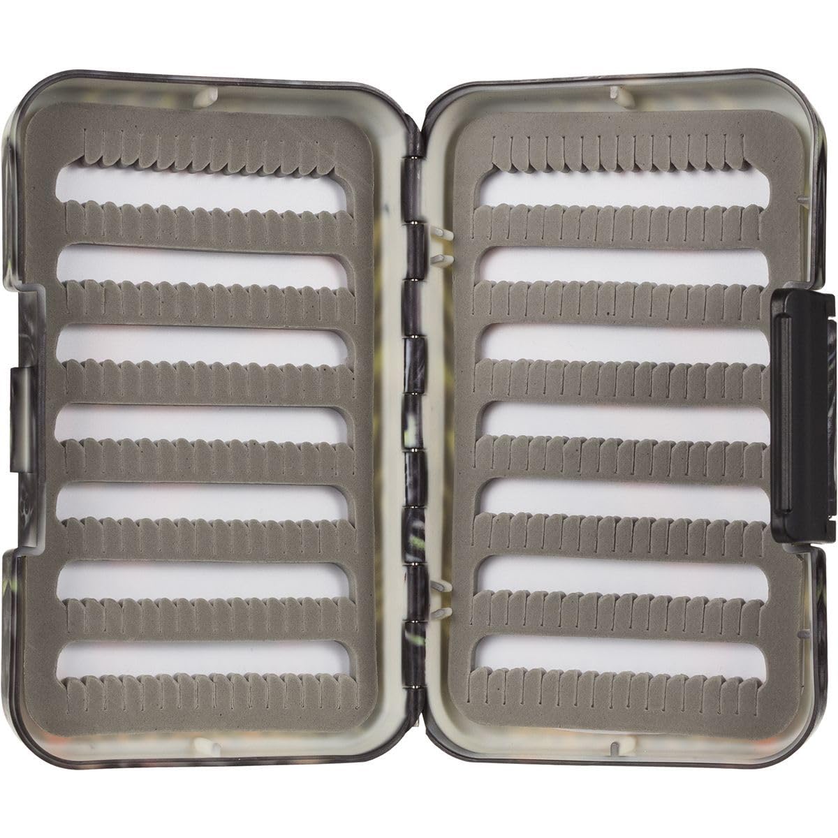 Montana Fly Company Poly Fly Box Estrada Brown Trout artwork provides durable fly storage.
