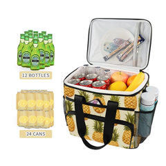 MFTJYO Pineapple Yellow Cooler Bag side pocket for extra storage