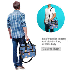 MFTJYO Soft-sided Cooler Bag open to reveal insulation that preserves temperature