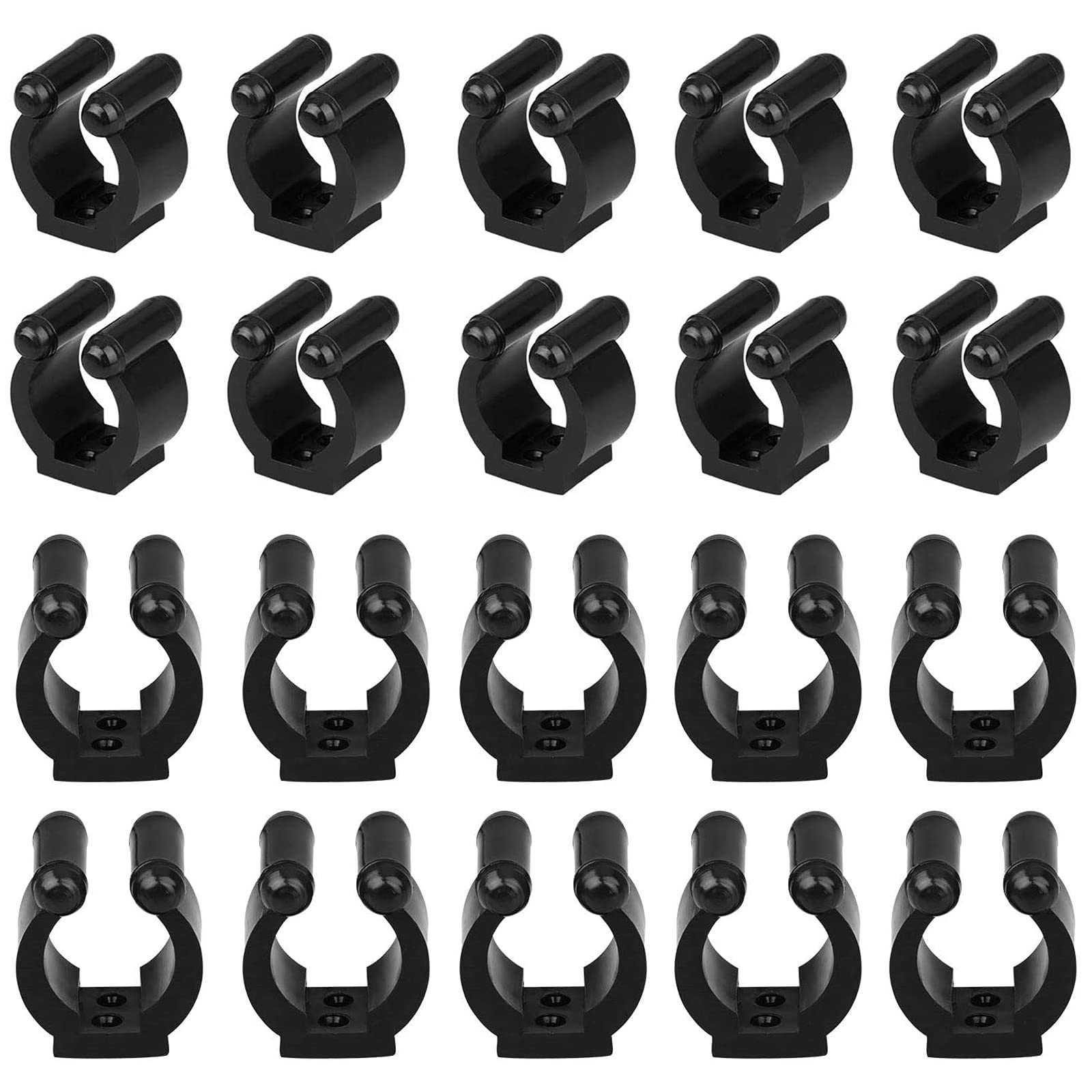 MGGi wall-mounted fishing pole holder clip close-up with 16mm opening