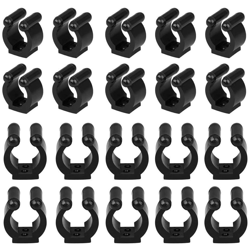 MGGi wall-mounted fishing pole holder clip close-up with 16mm opening