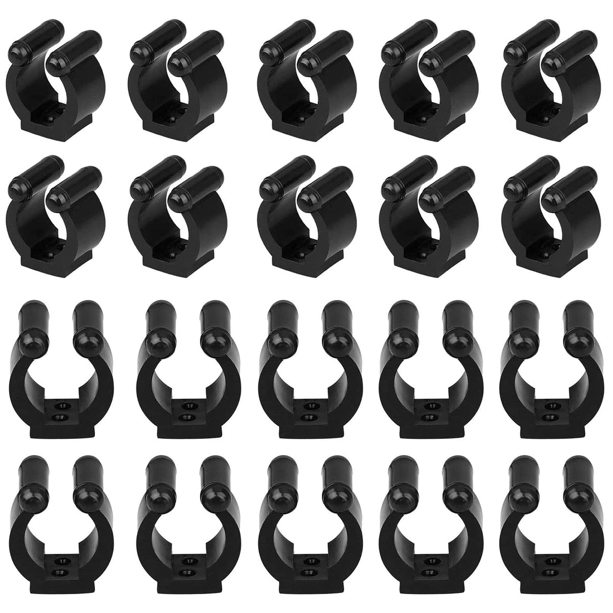 MGGi wall-mounted fishing pole holder clip close-up with 16mm opening