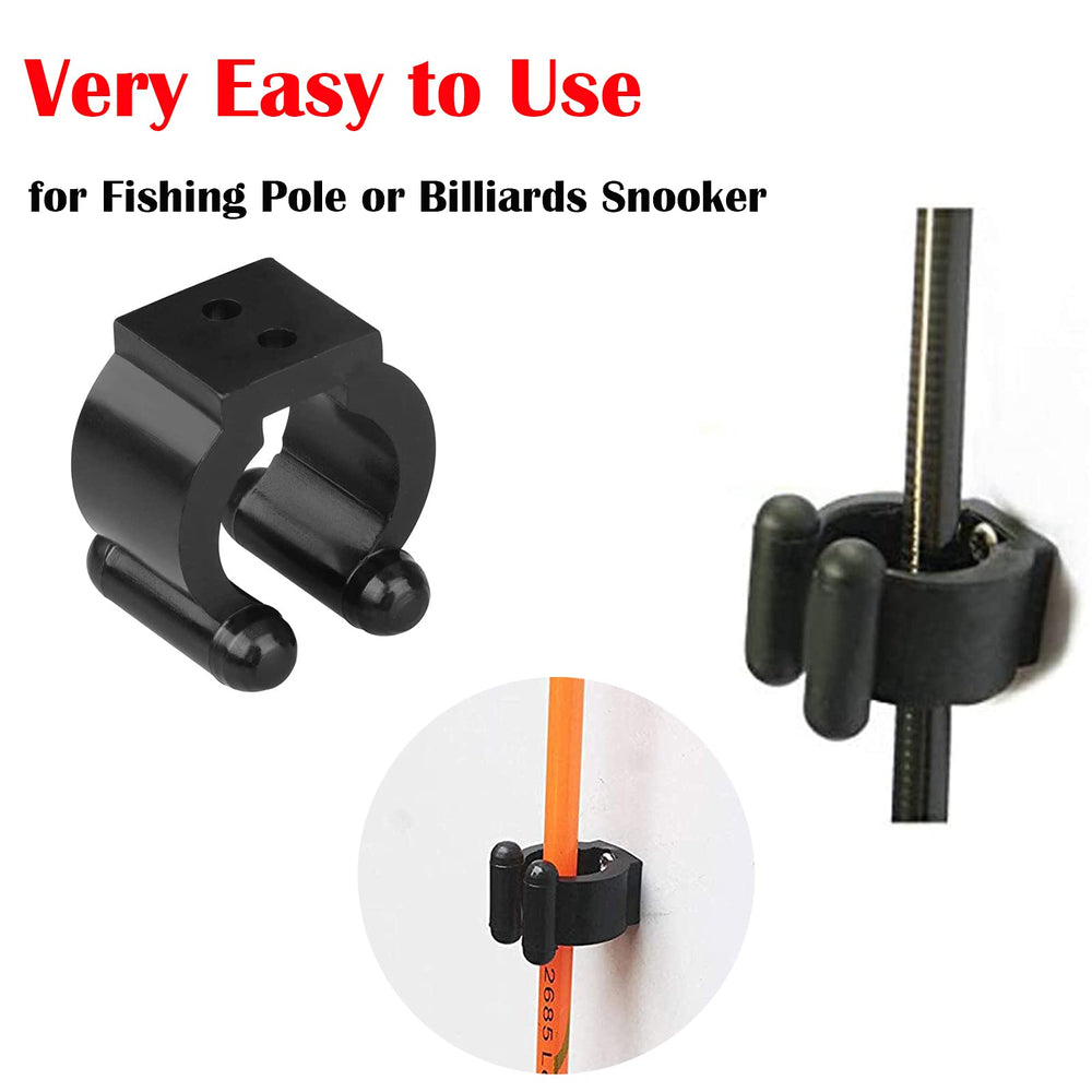 Clip holding a billiards/snooker cue in rack