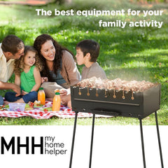 MHH Charcoal Grill vent-control side demonstrates adjustable airflow for even heat.