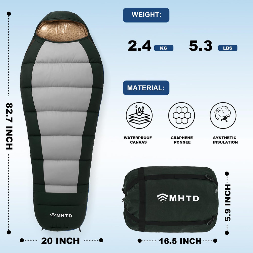 MHTD winter sleeping bag YKK zipper detail enables smooth two-way ventilation outdoors.