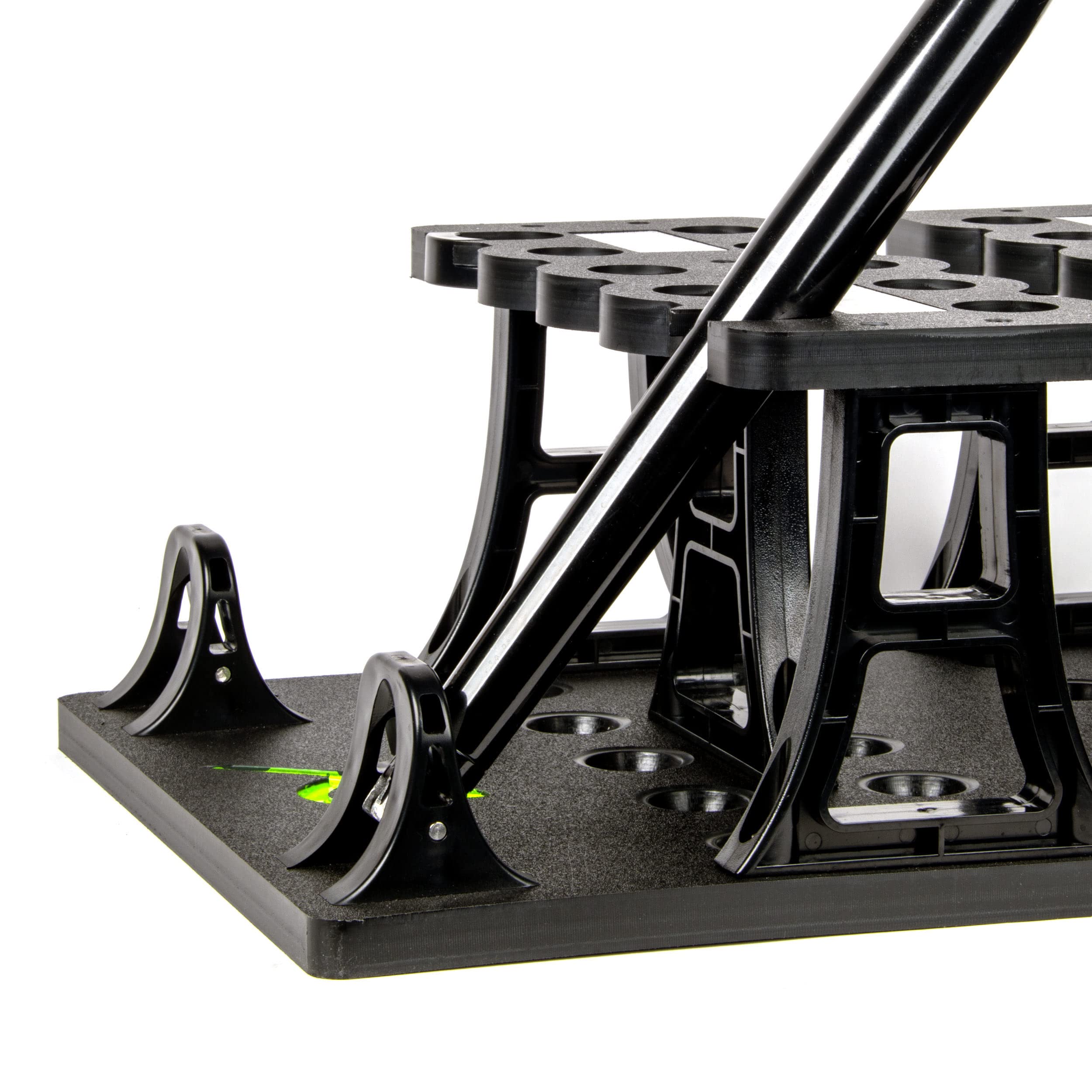 CNC milled recessed cups providing rod handle stability