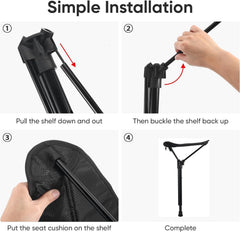 MIANZHI one-leg adjustable stool set to 79 cm for tall users on trails.