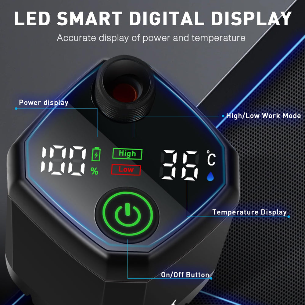 MIAOKE upgrade portable camping shower digital display shows temperature and power