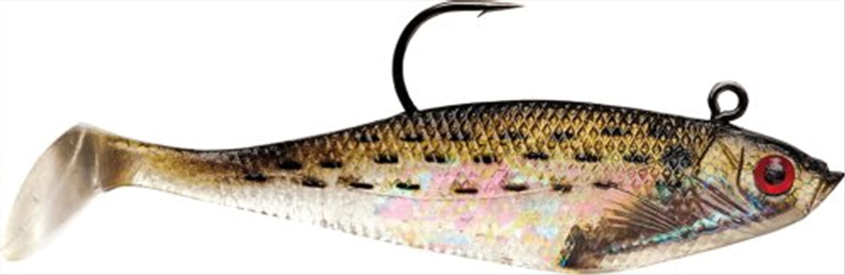 Michelin Storm WildEye Swim Shad 03 Bunker in action, lifelike lure for versatile freshwater fishing.