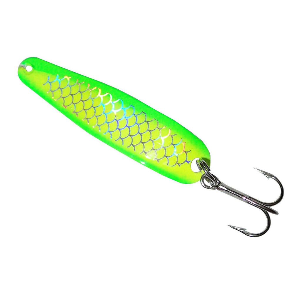 Michigan Stinger Scorpion Spoon shows flutter-action design for enticing strikes.