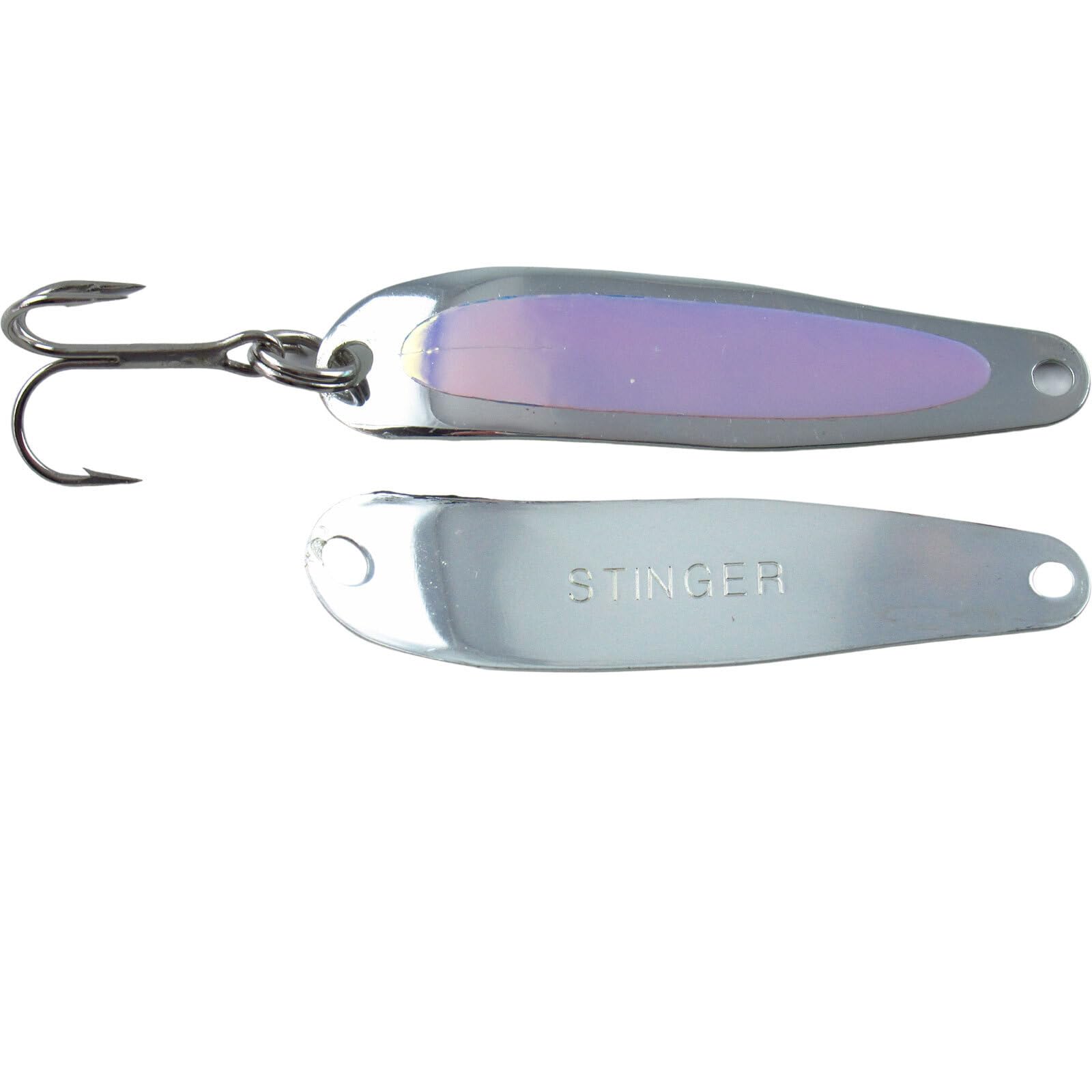 Michigan Stinger Scorpion Spoon UV Silver boosts visibility in deep water for trolling