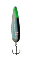 Michigan Stinger Spoon 3.75in UV Blue Tux in full view, ideal for versatile casting and trolling.