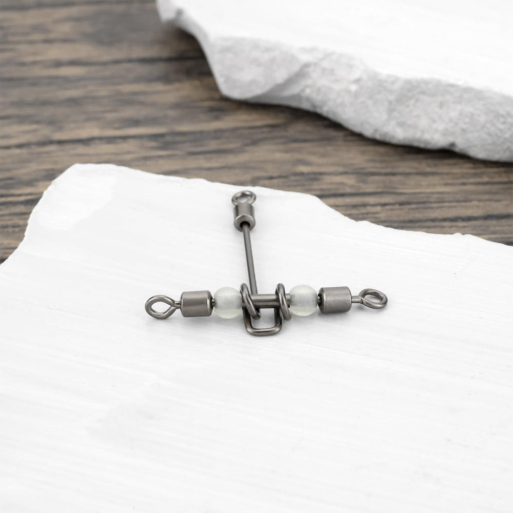 Pack shot: 20pcs 3-way swivels with pear beads