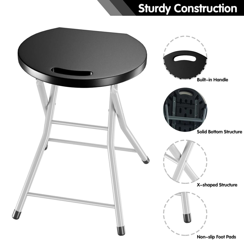 MIDDOW SilkyDry folding stool heavy-duty steel frame supports up to 330 lbs.