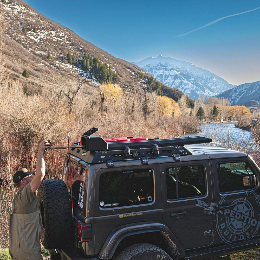Midnight Forest Fly Rod Locker locked door demonstrates theft-resistant protection during travel.