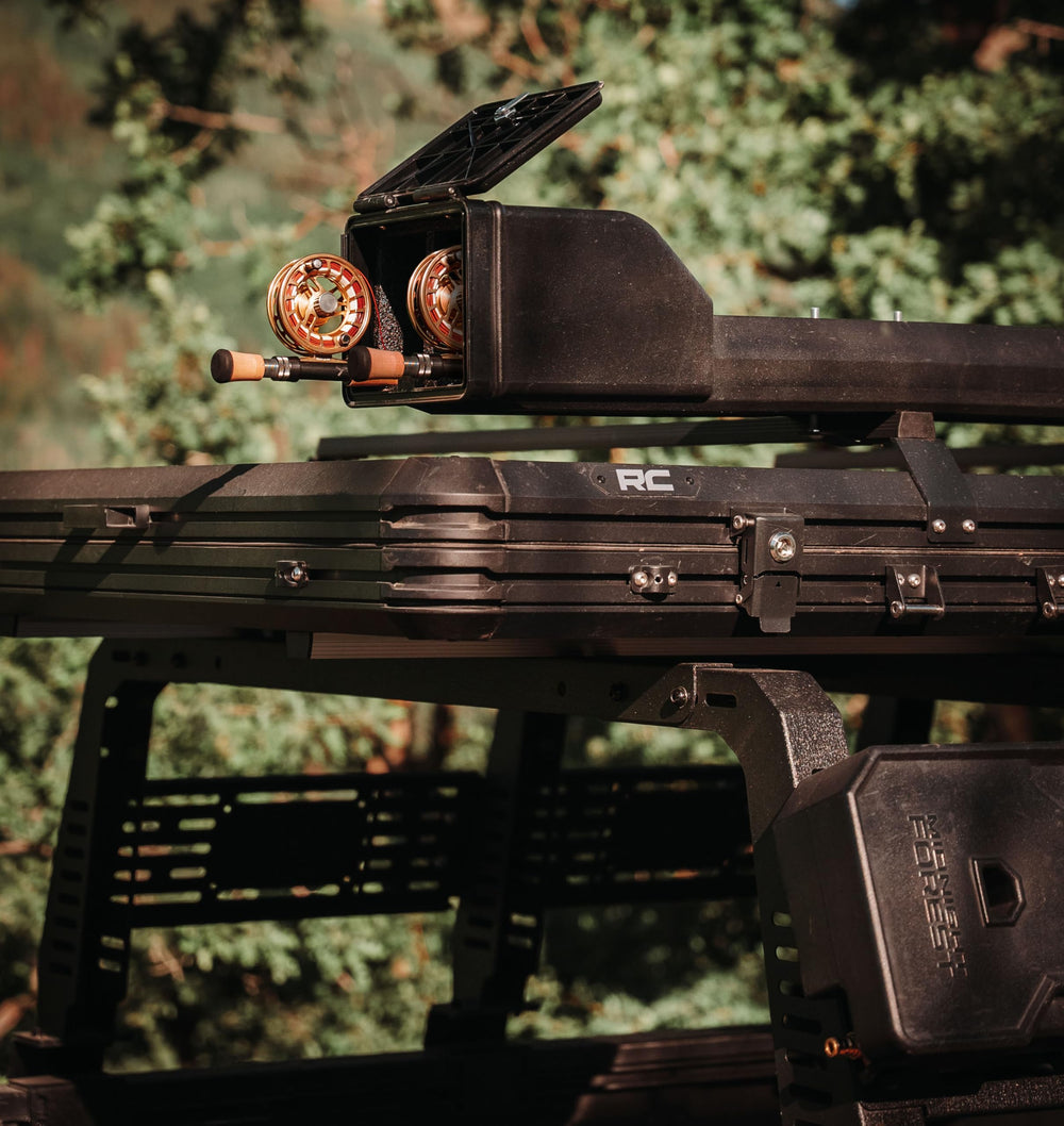 Midnight Forest Fly Rod Locker rod-sleeves provide neat, secure storage of rigged poles.