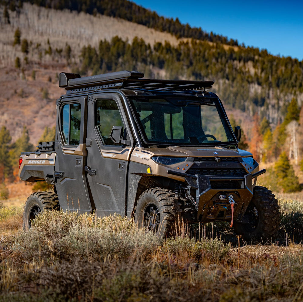 Midnight Forest Fly Rod Locker side mount illustrates flexible mounting to cross bars.