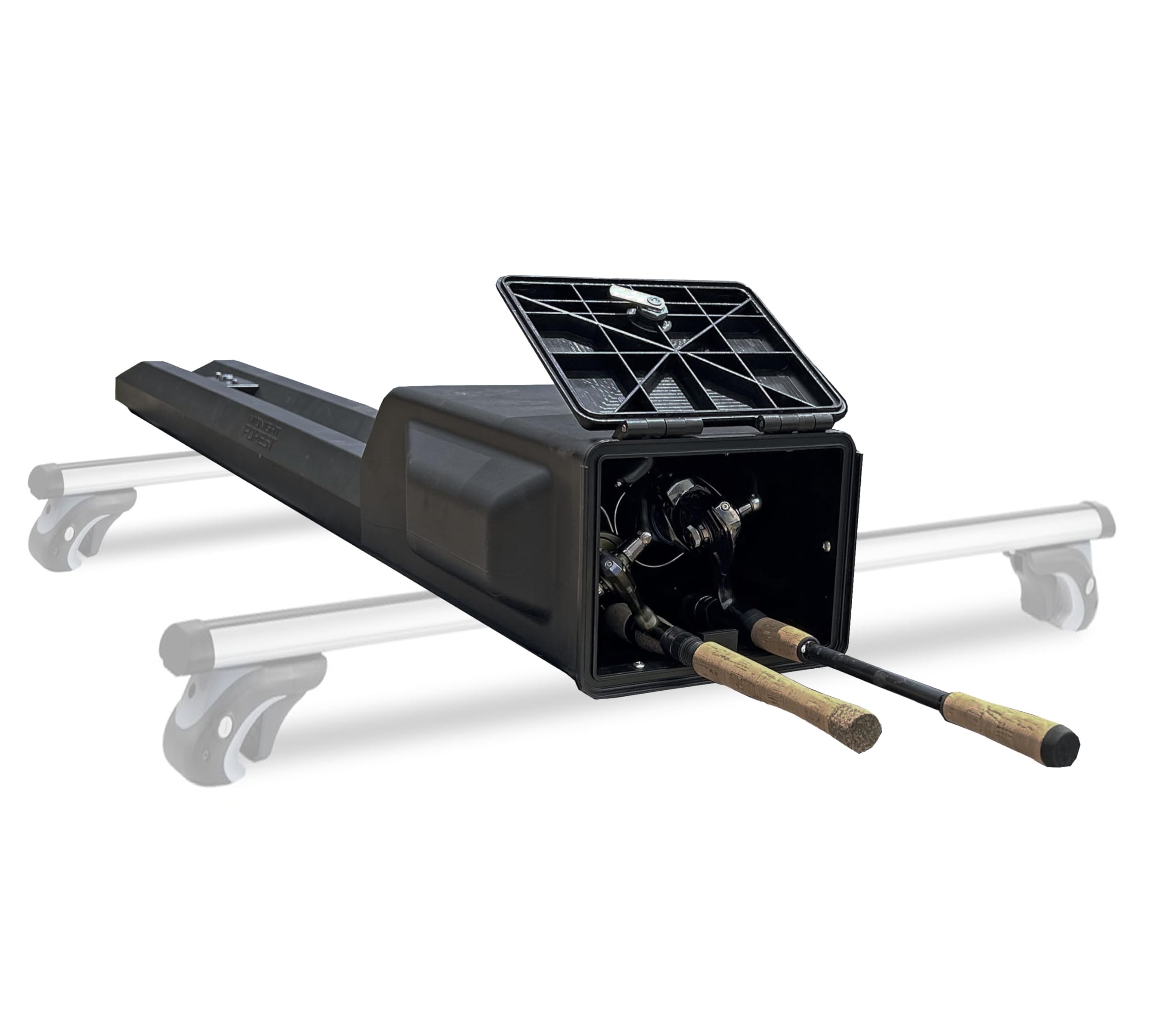 Front angle view of Midnight Forest Spin Rod Locker