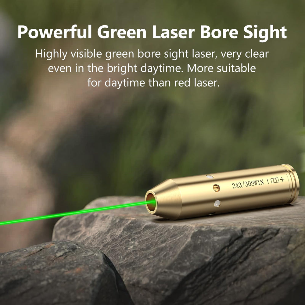 MidTen bore sighter designed for caliber-specific .243/308Win chambers.