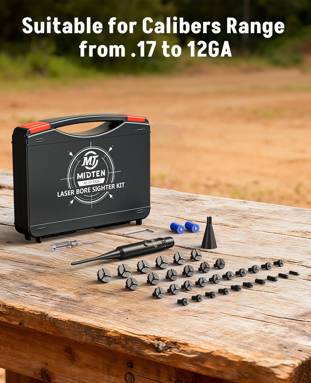 MidTen Bore Sight Kit's aluminum body delivers lightweight durability in a rugged design.
