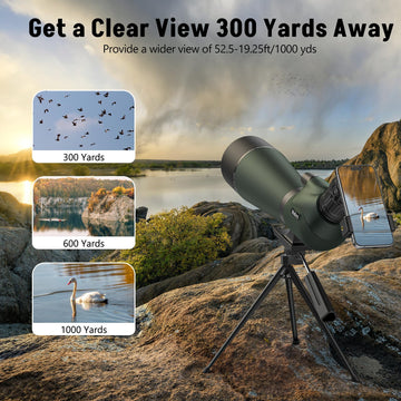 MidTen retractable sunshade reduces glare for clearer distant viewing