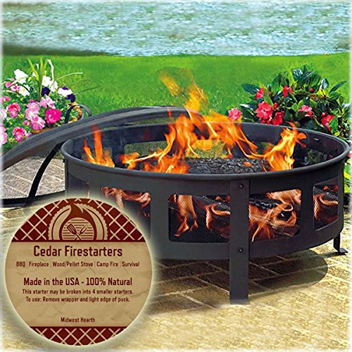 Midwest Hearth cedar fire starter burns hot up to high heat within minutes.