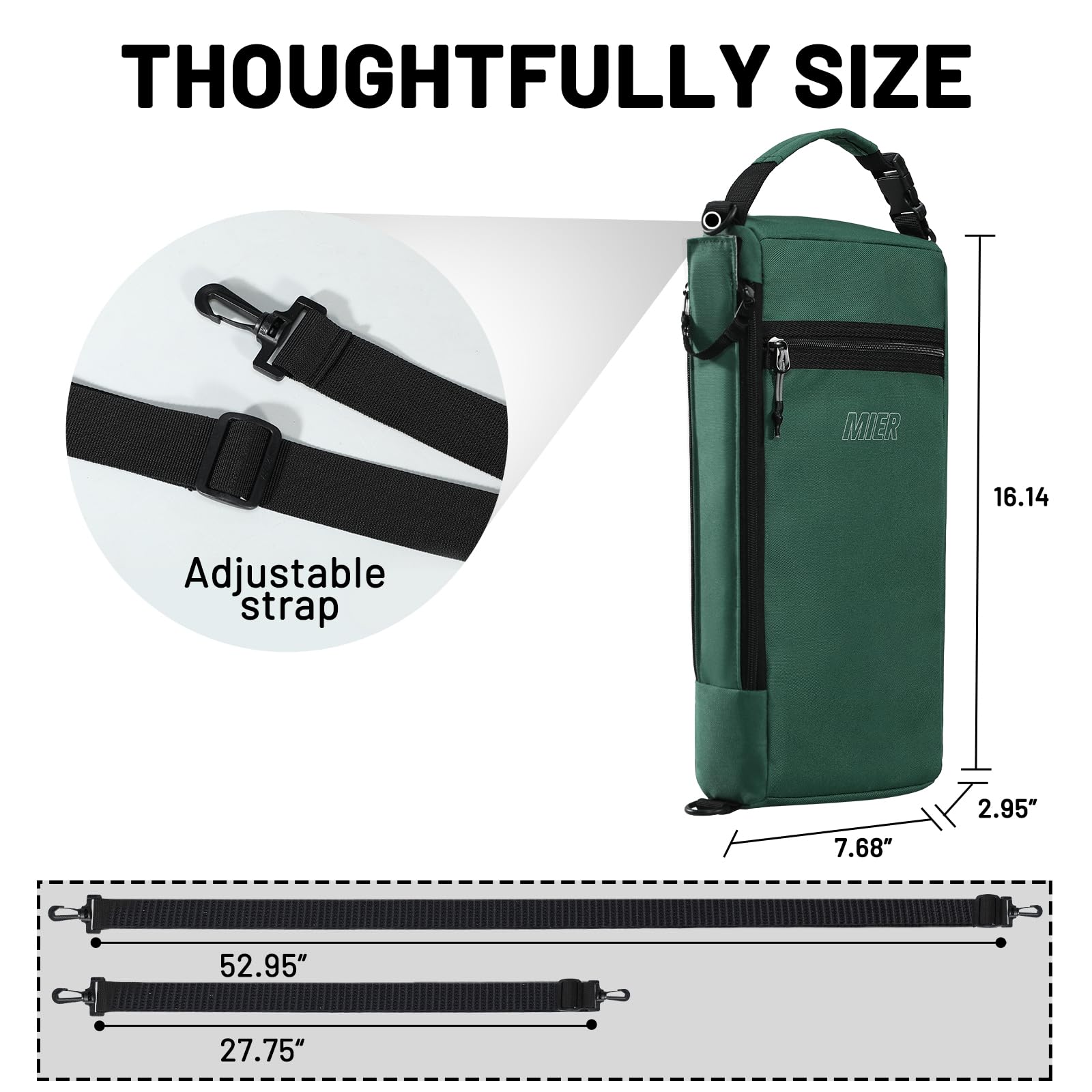 MIER Golf Cooler Bag 9-can capacity fits drinks and small bottles for rounds.
