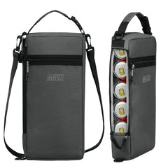 MIER golf cooler bag gray side view shows nine-can capacity for on-course drinks.
