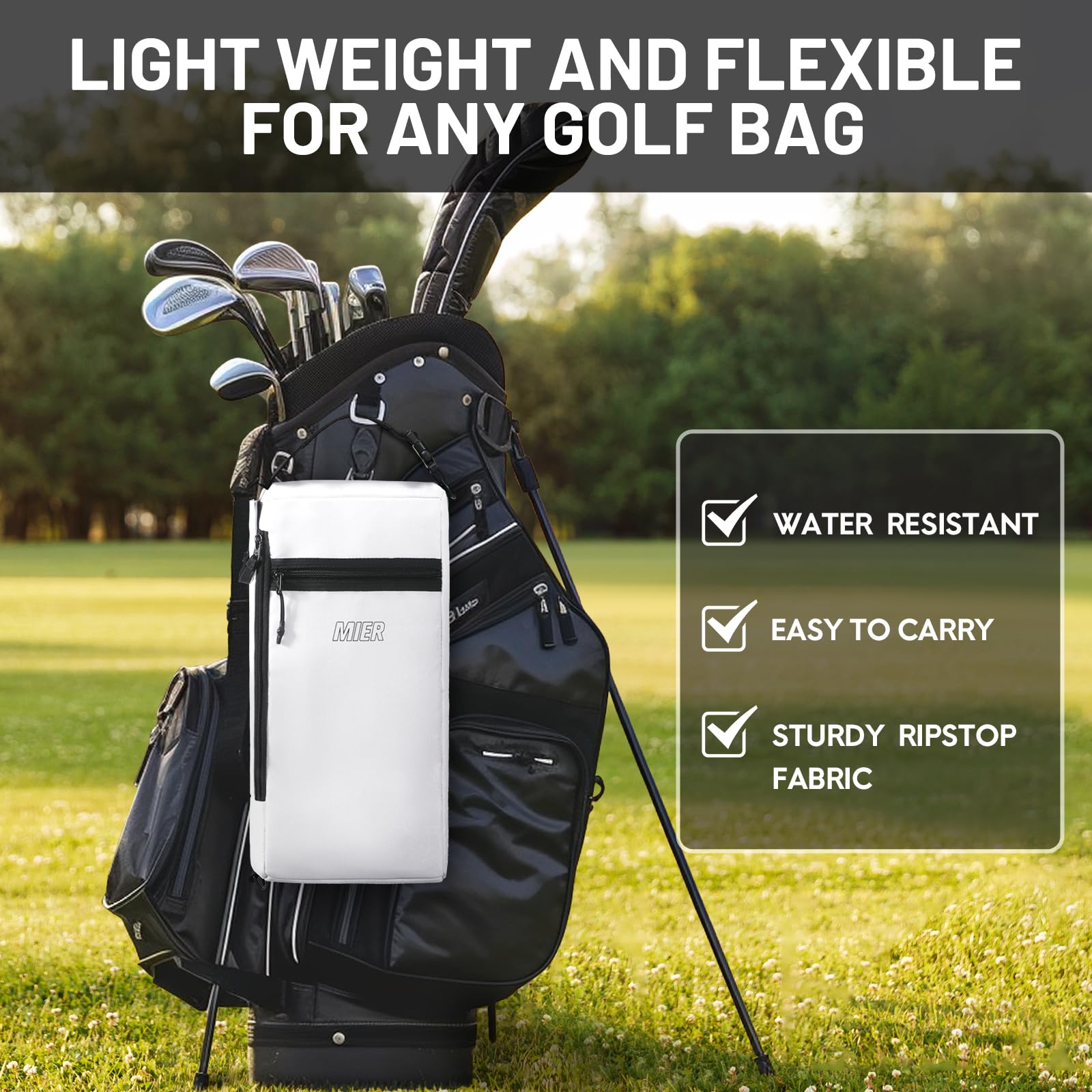 MIER golf cooler bag leakproof lining prevents spills and easy cleanup