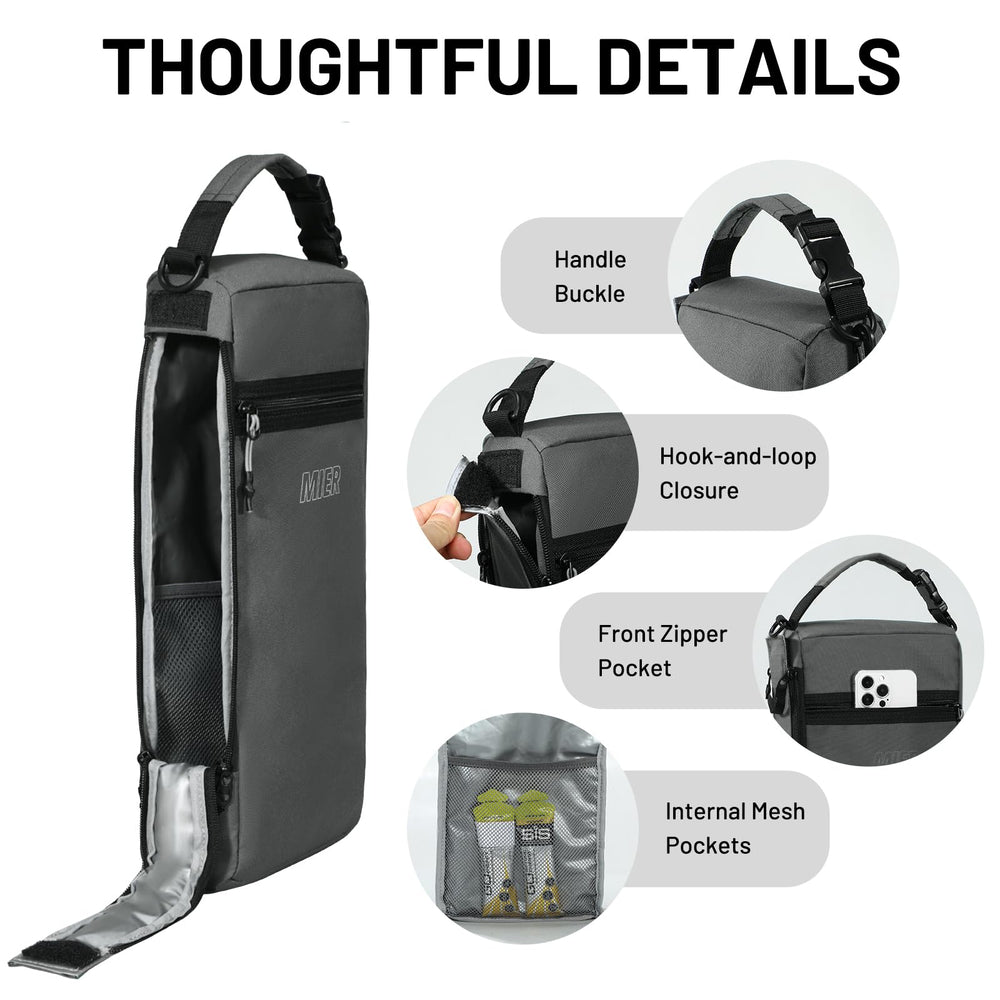 MIER golf cooler bag open top demonstrates quick access with hook-and-loop closure.