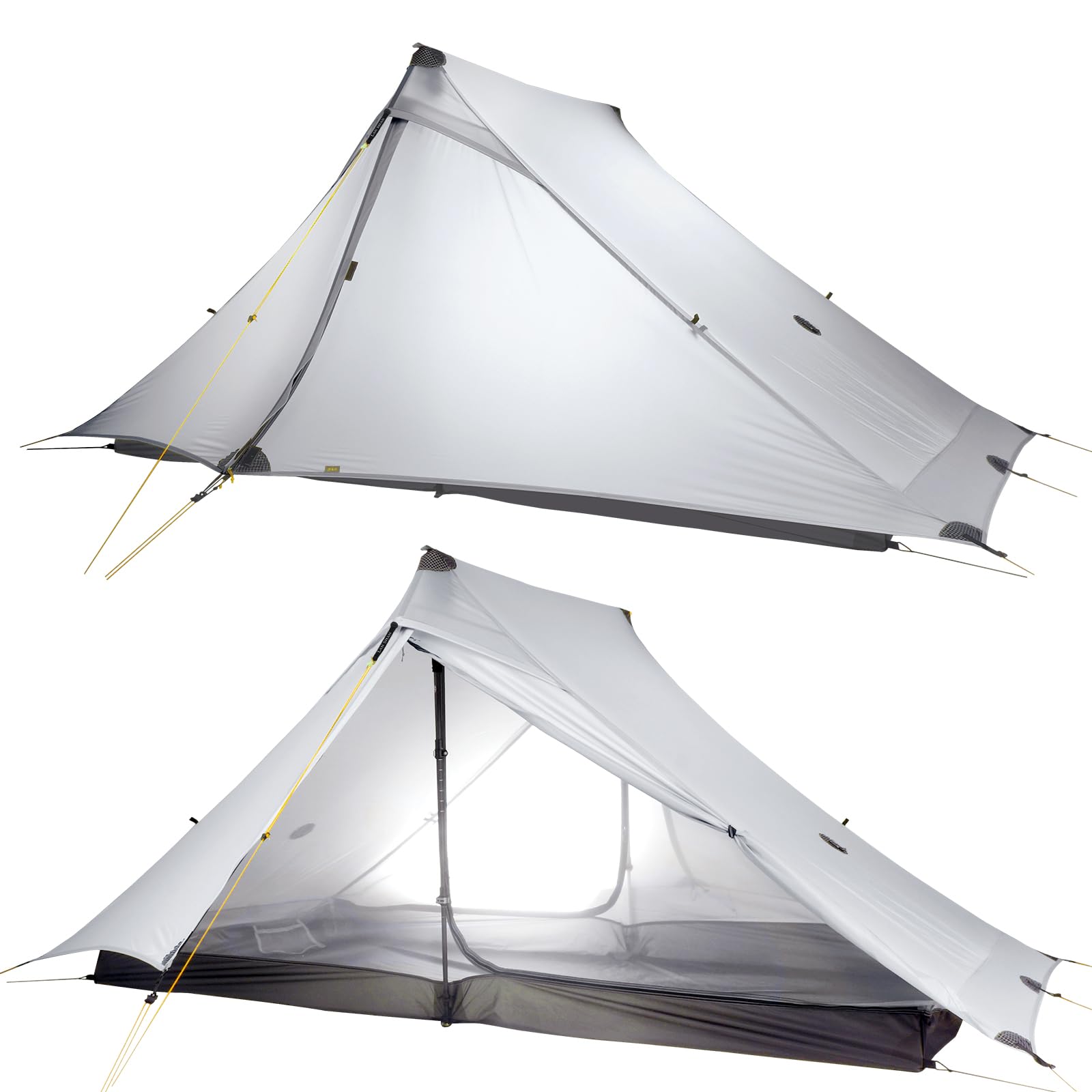 MIER Lanshan Pro tent packed compactly for lightweight backpacking.