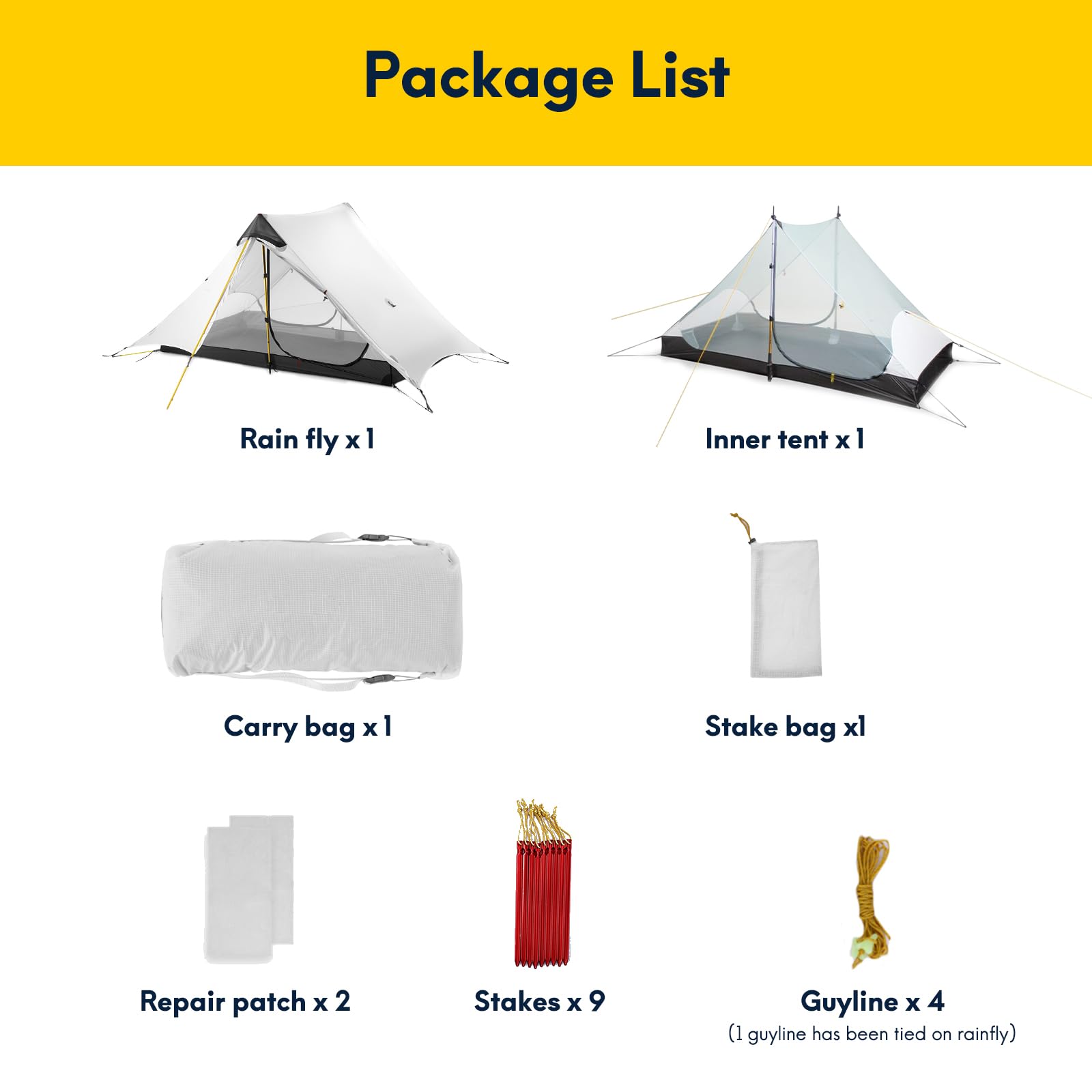 MIER LANSHAN tent quick setup with hiking pole