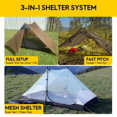 MIER LANSHAN ultralight tent bathtub-floor emphasizes robust waterproof barrier against ground moisture.