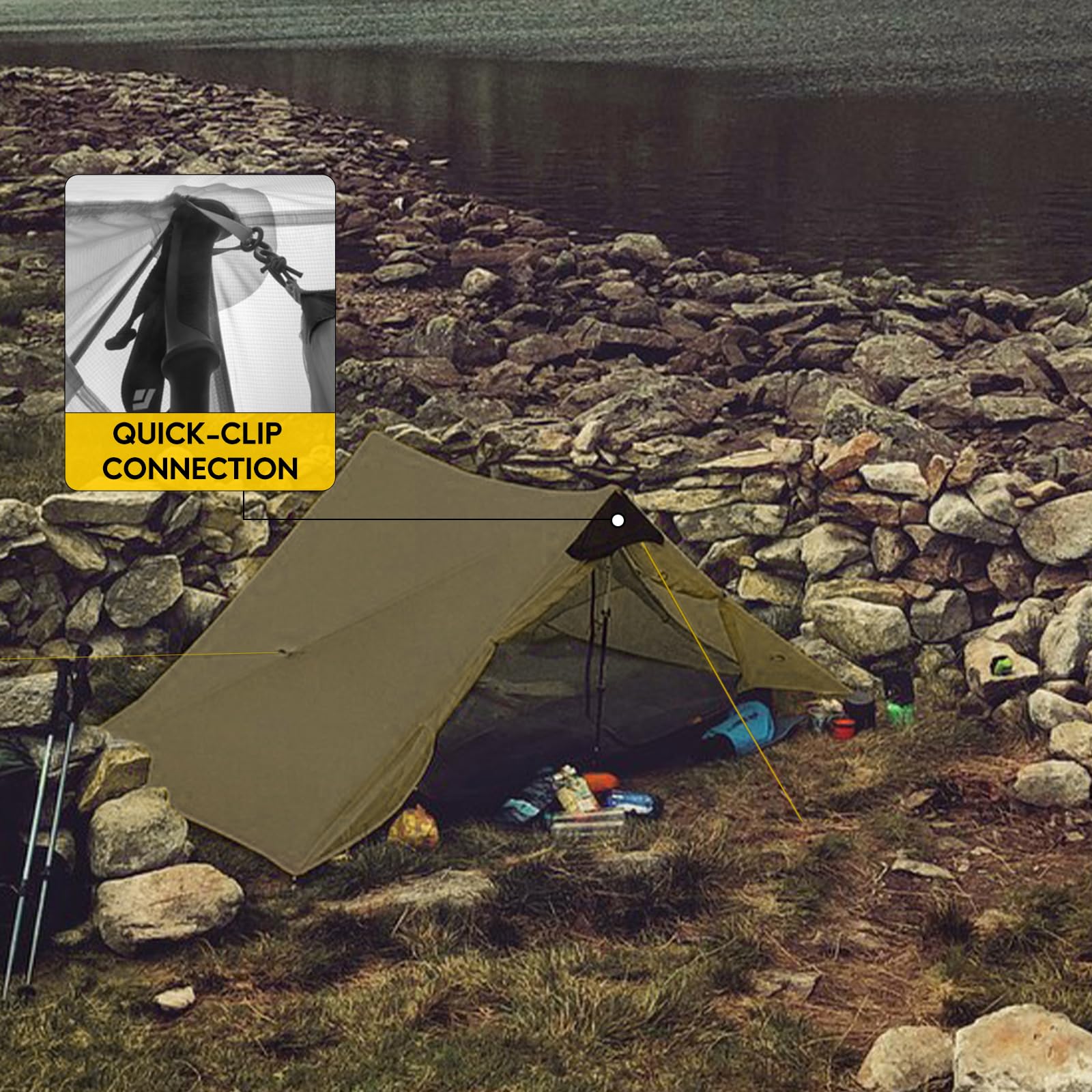 MIER LANSHAN ultralight tent inner-mesh highlights breathability and condensation control.