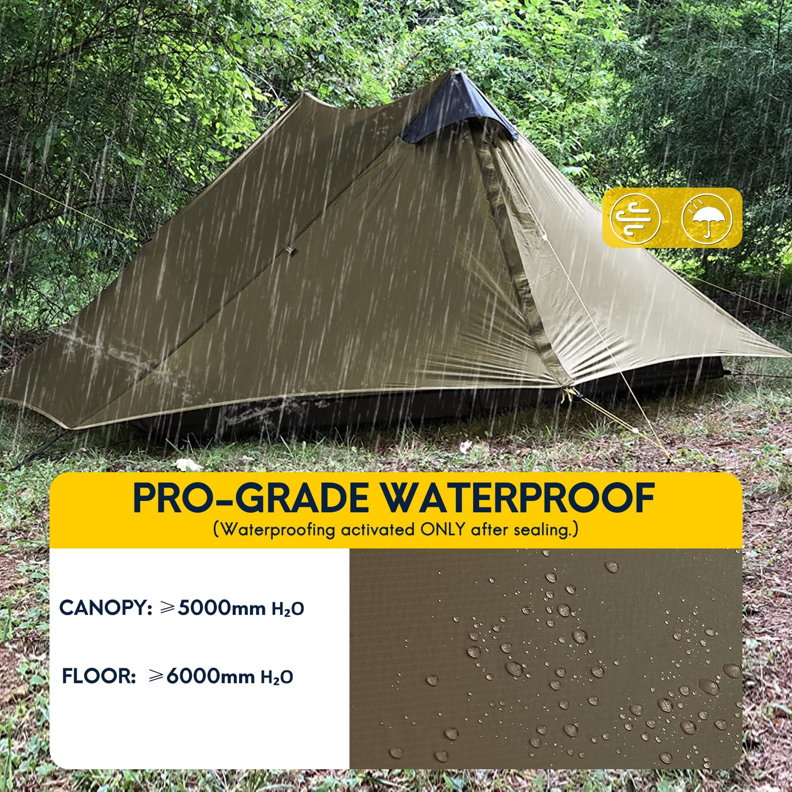 MIER LANSHAN ultralight tent packed size demonstrates compact carry for backpacking adventures.