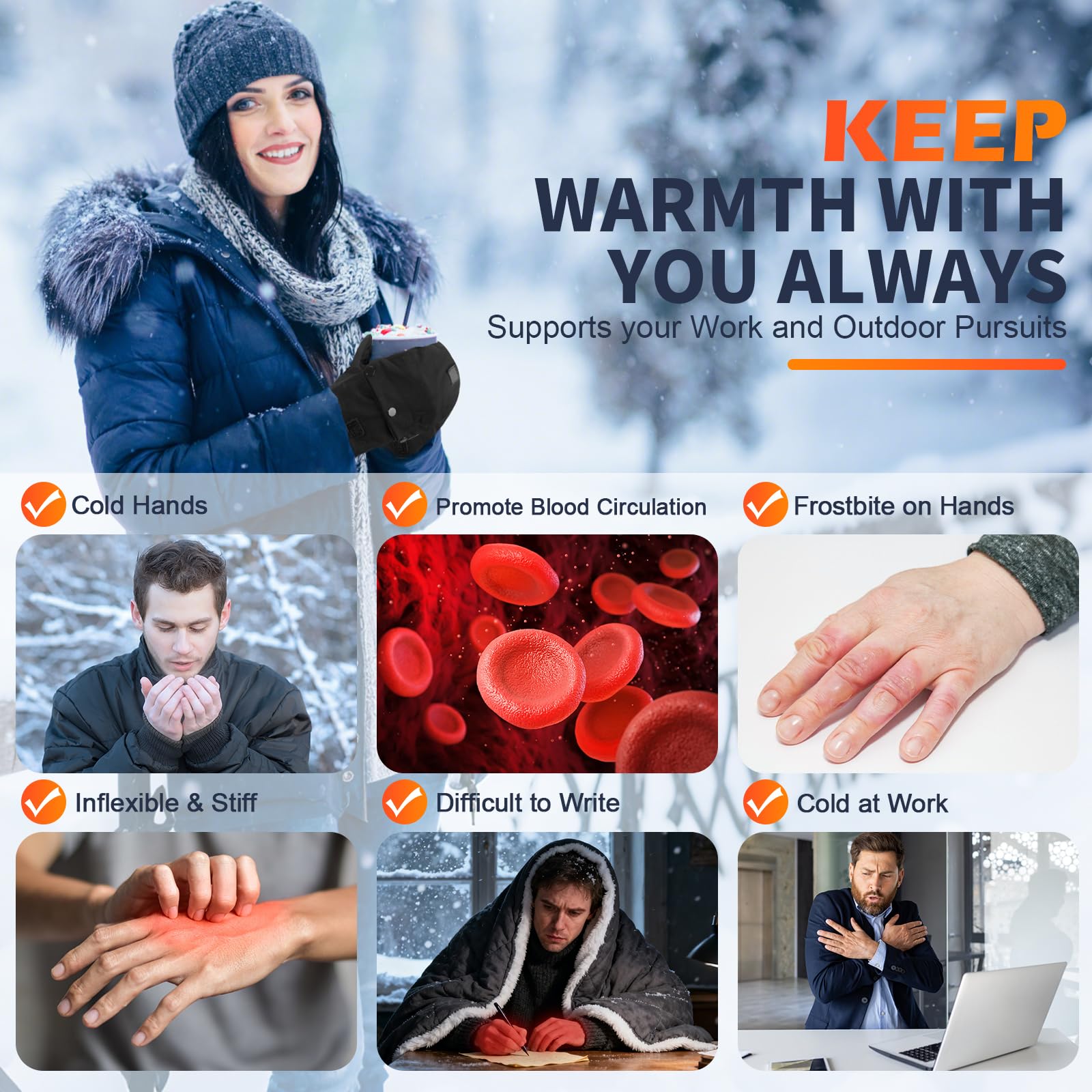 Mierns heated gloves with detachable half-finger design offer dexterity and warmth for DIY projects.