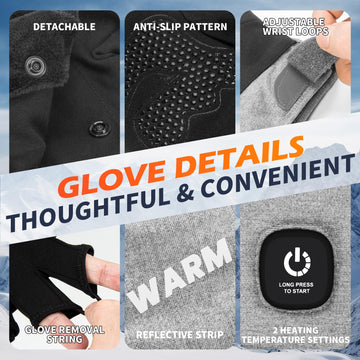 Mierns heated gloves are touchscreen compatible for easy device control while staying warm.