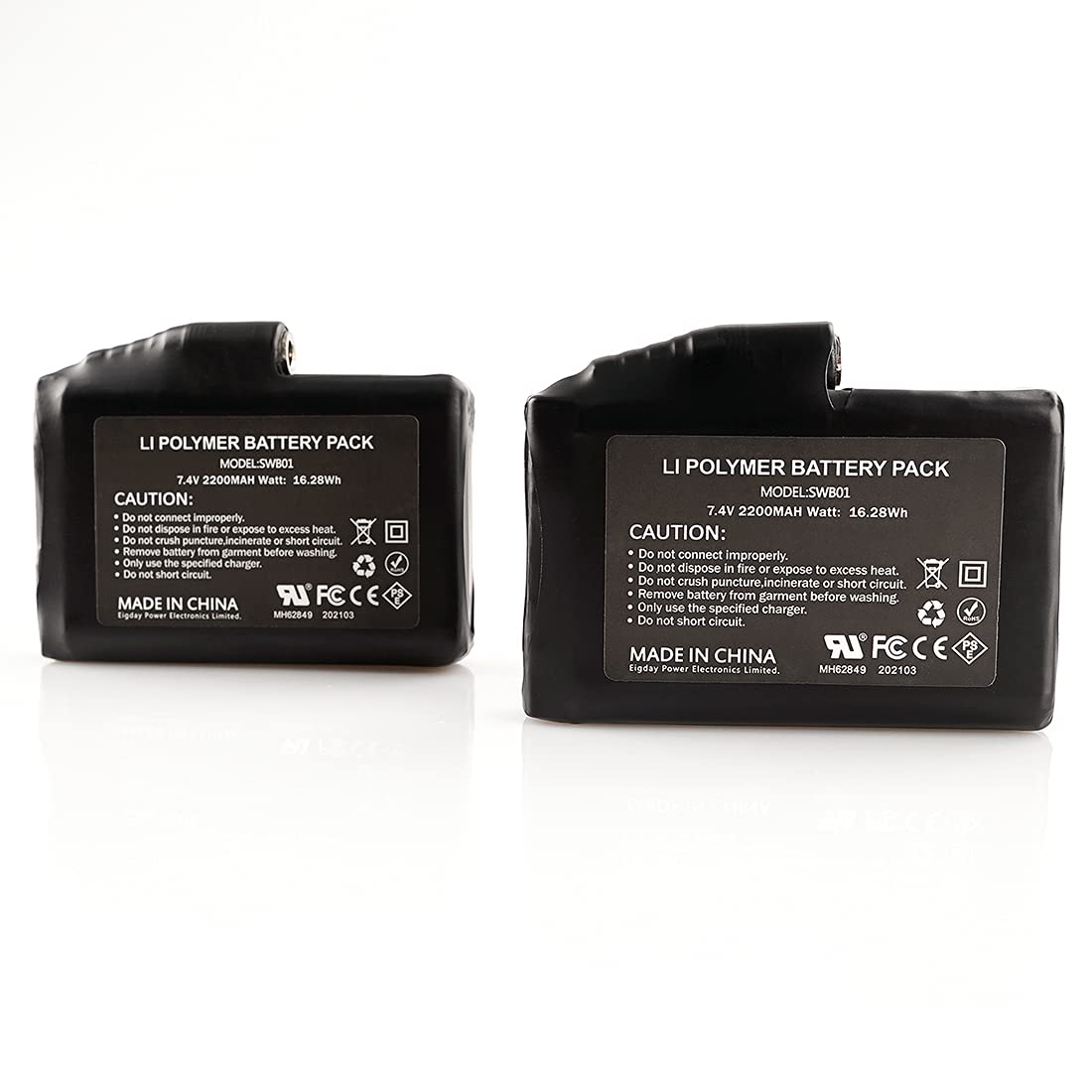 MIEVNIO 7.4V 2200mAh battery pack powering heated gloves for extended warmth.