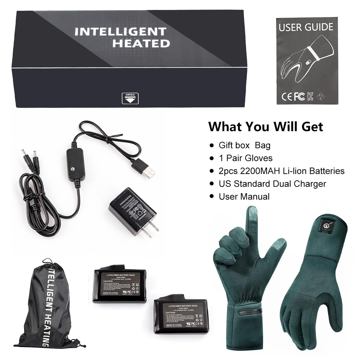 MIEVNIO heated gloves compact packing for travel and gifts.