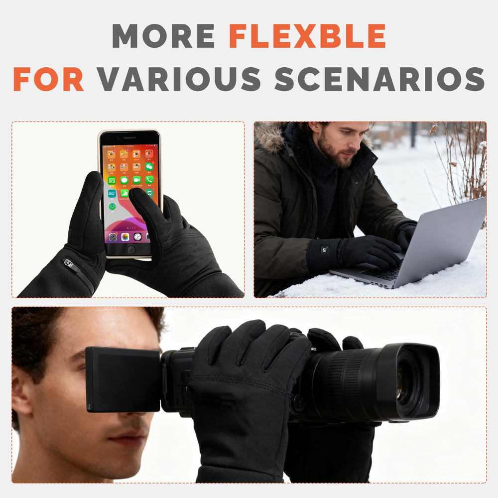 MIEVNIO heated gloves touchscreen area enables use of devices without removal