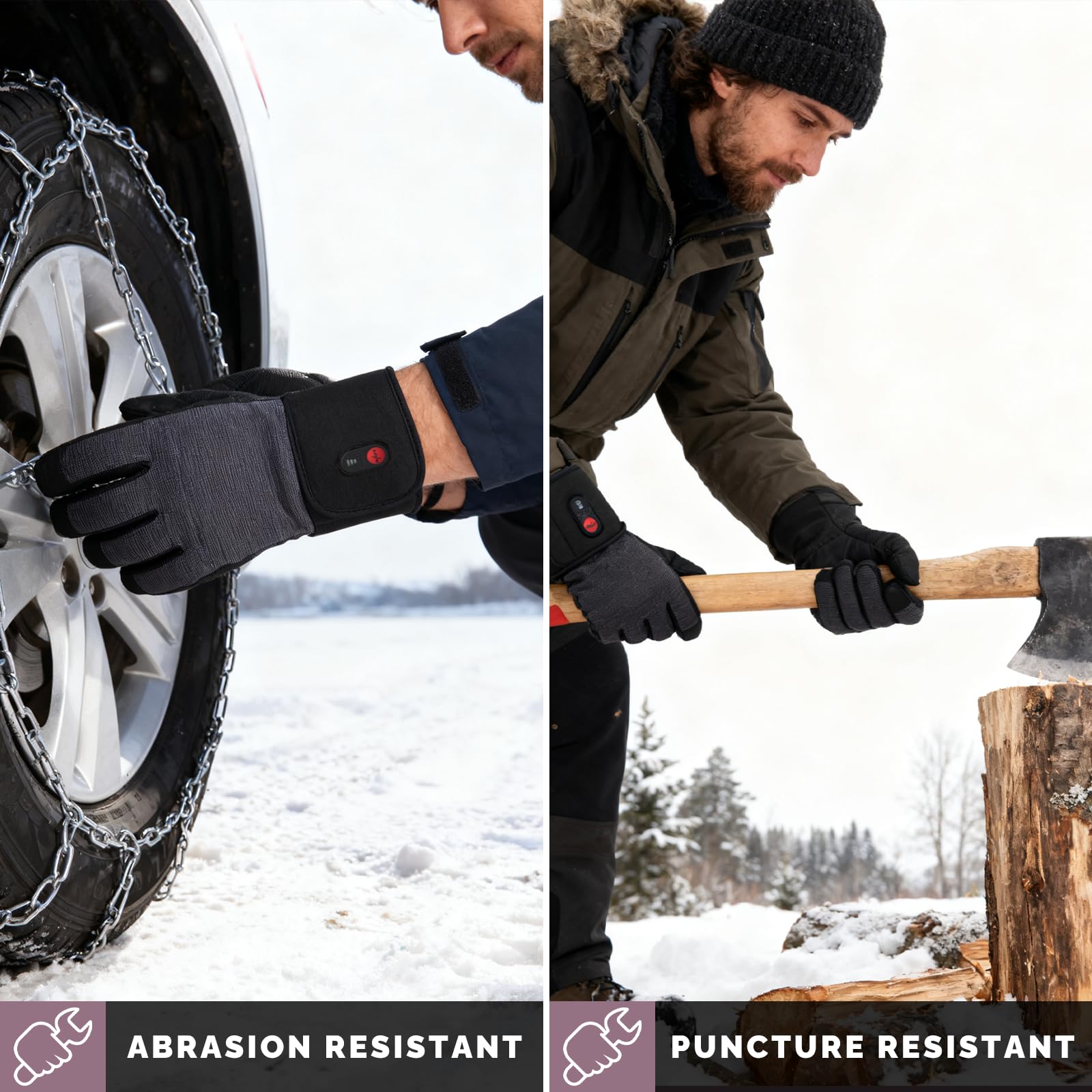 MIEVNIO heated work gloves reinforced knuckle protection for rugged handling