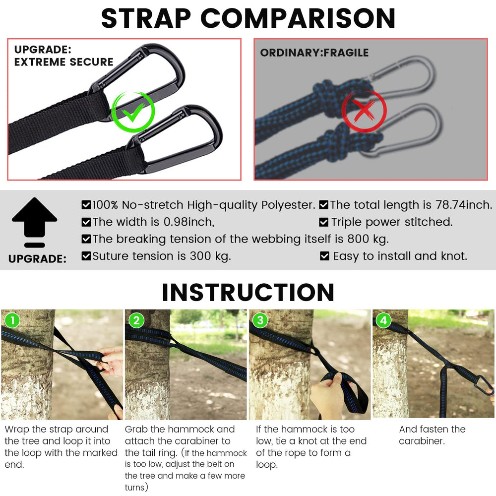 MIFXIN nylon parachute hammock supports up to 600 lb for sturdy comfort.