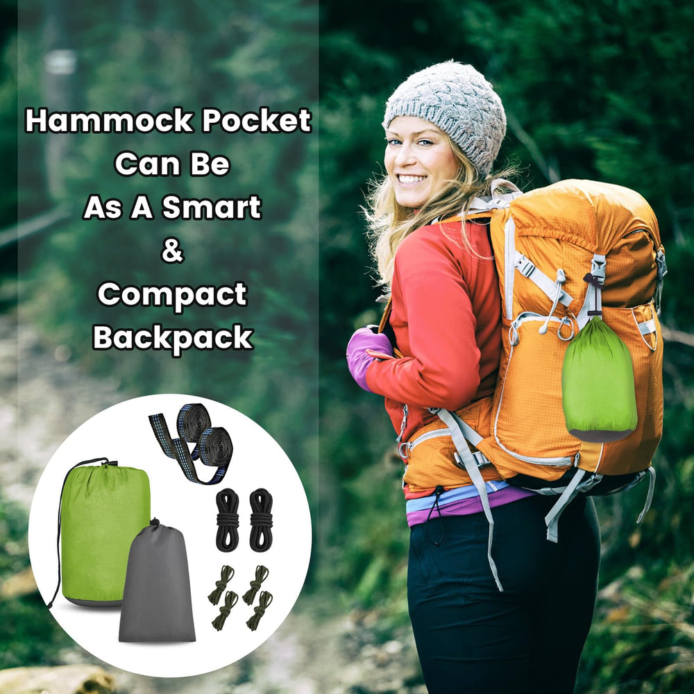 MIFXIN portable hammock pack highlights lightweight travel convenience.