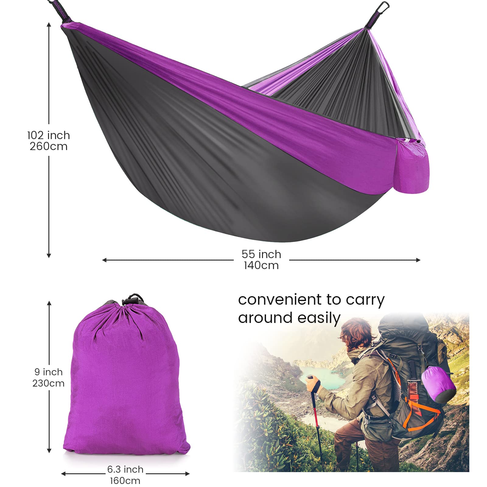 MIFXIN waterproof rain fly tarp protecting hammock from sun and rain.