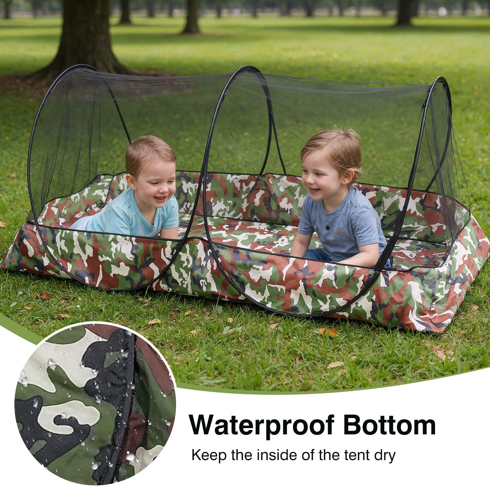 MIFXIN tent with a zippered door allows easy entry and exit on outdoors nights.