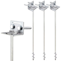 MightyPhine ground anchors screw-in 24-inch set of four with brackets for secure outdoor tie-downs.