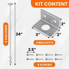 MightyPhine ground anchors strong steel construction withstands repeated insertions and removals.