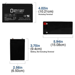 Mighty Max Battery 12V 8Ah SLA side view showing compact, easy-fit design.