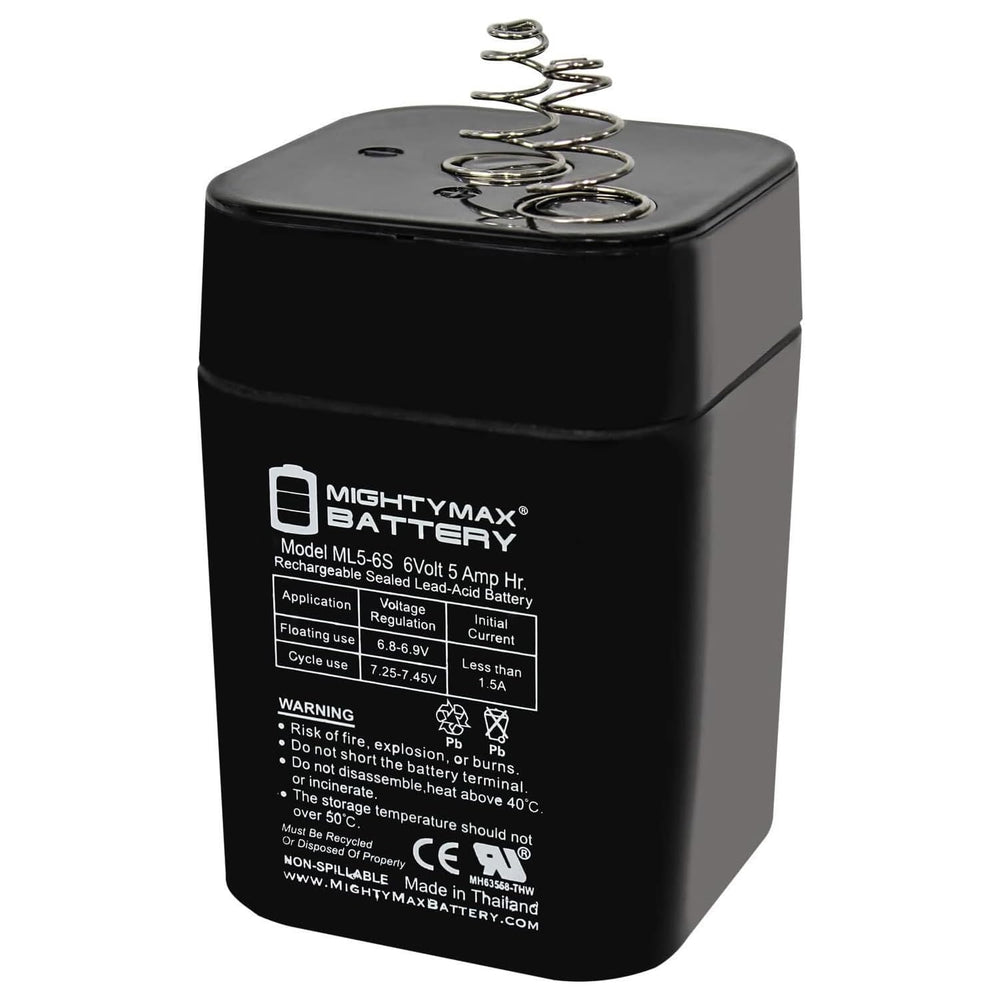 Mighty Max Battery ML5-6S 6V 5Ah exterior view for feeder replacement