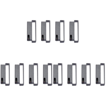 Mikikit stainless steel connector adapter, angled close-up showing a secure band connection.